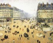Camille Pissarro Mist of the French Theater Square France oil painting artist